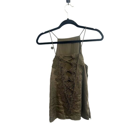 NWT CAMI NYC Charlie Charmeuse silk Lace-Up Top size S - Picture 1 of 8